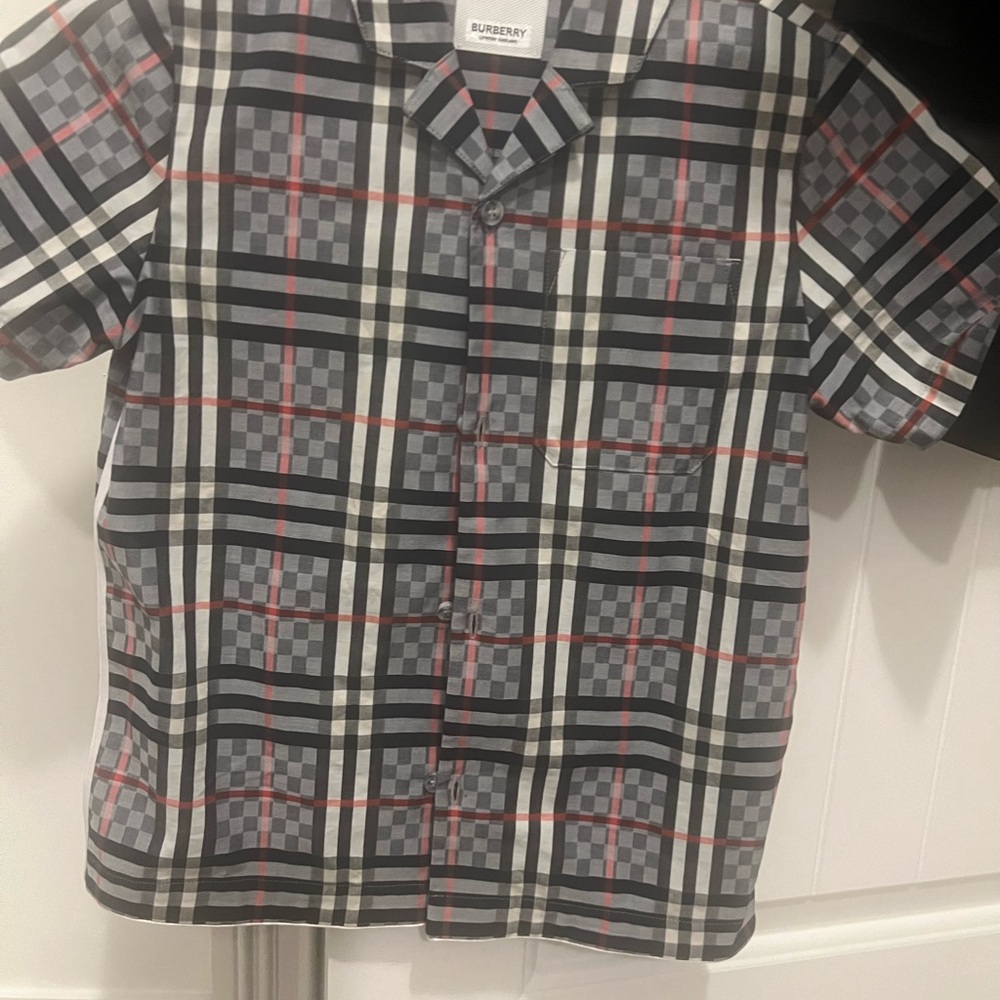 Burberry Black and Red Plaid Shirt